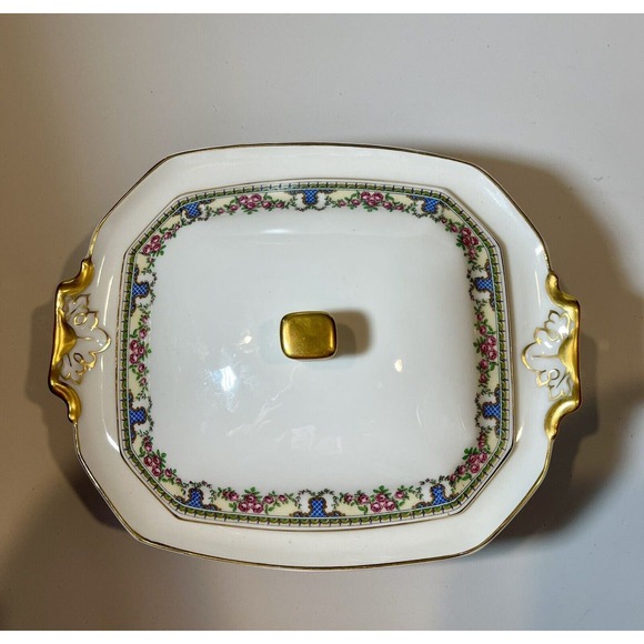 T & V Limoges France Lidded Porcelain Tureen La Cloche Roses Gold Granny Core - Picture 5 of 15
